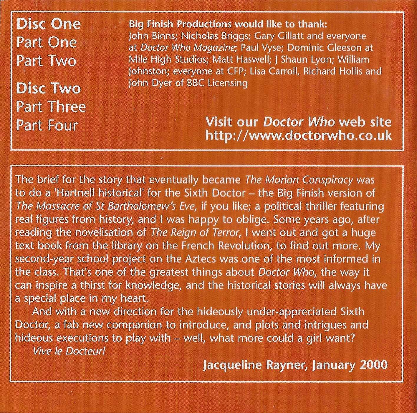 Middle of cover of BFPDWCD 7CA